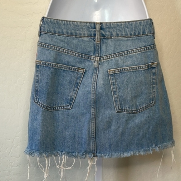 Topshop Denim Skirt with Stripe Detail - Picture 3 of 4